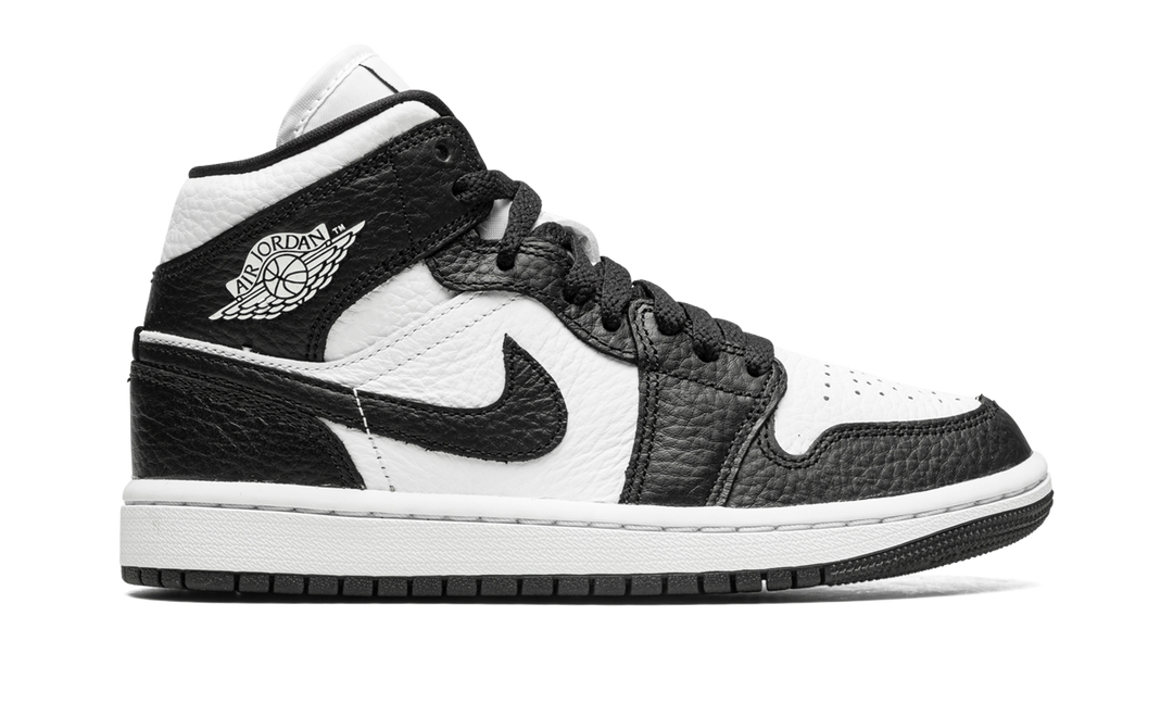 AIR JORDAN 1 MID SPLIT BLACK WHITE WOMENS TWO TONE