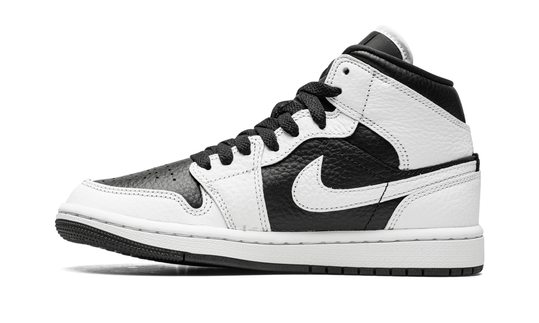 AIR JORDAN 1 MID SPLIT BLACK WHITE WOMENS TWO TONE