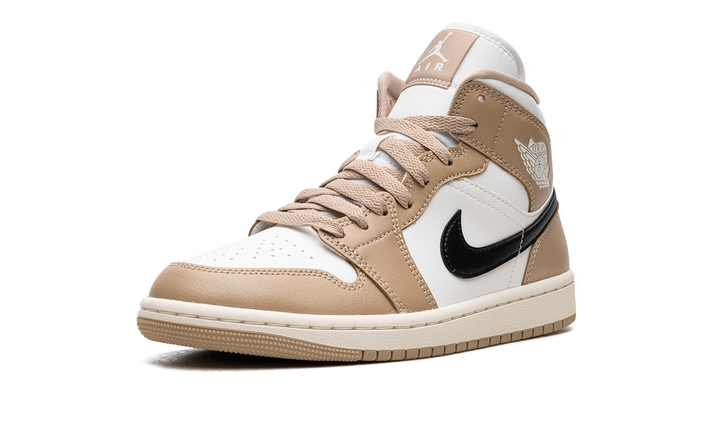AIR JORDAN 1 MID TAN BLACK WOMENS