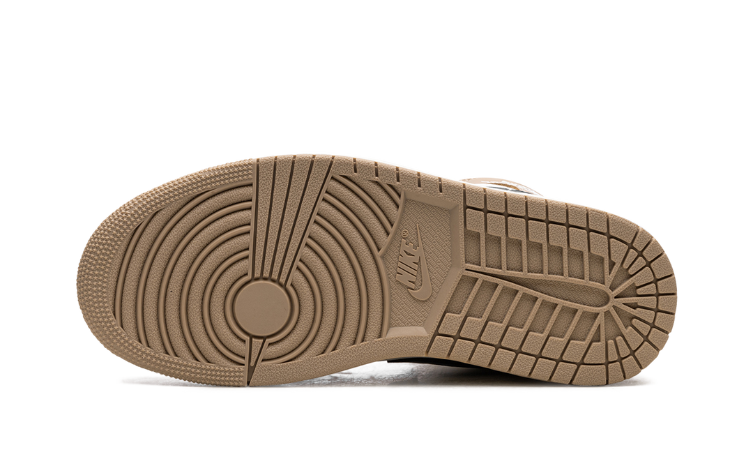 AIR JORDAN 1 MID TAN BLACK WOMENS