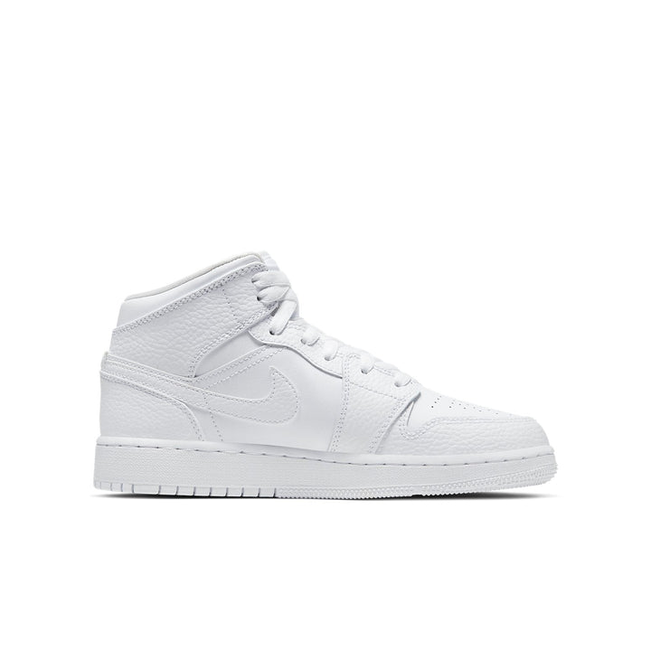 AIR JORDAN 1 MID TRIPLE WHITE GS