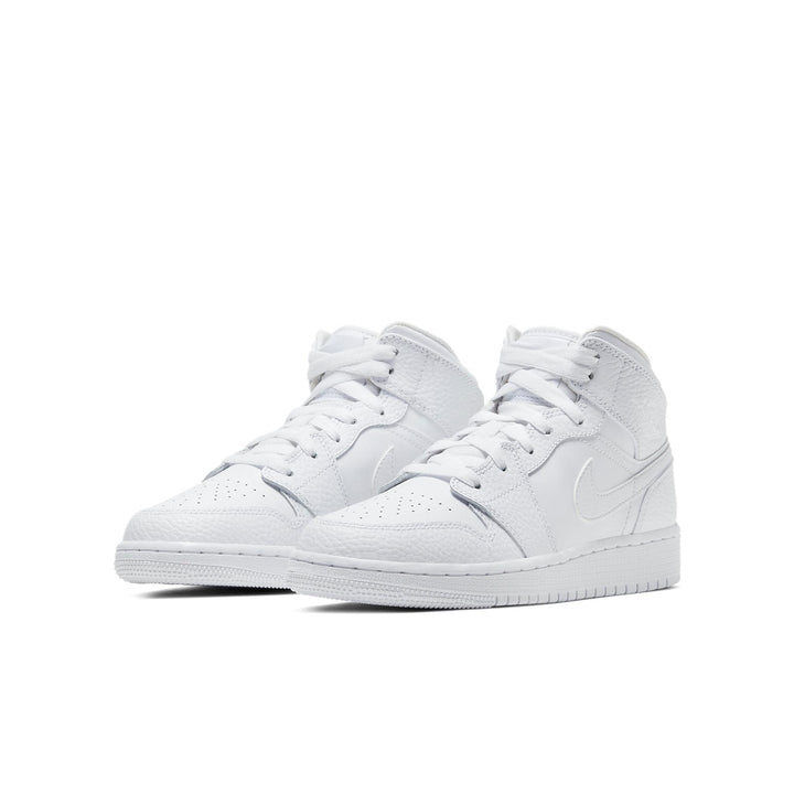 AIR JORDAN 1 MID TRIPLE WHITE GS