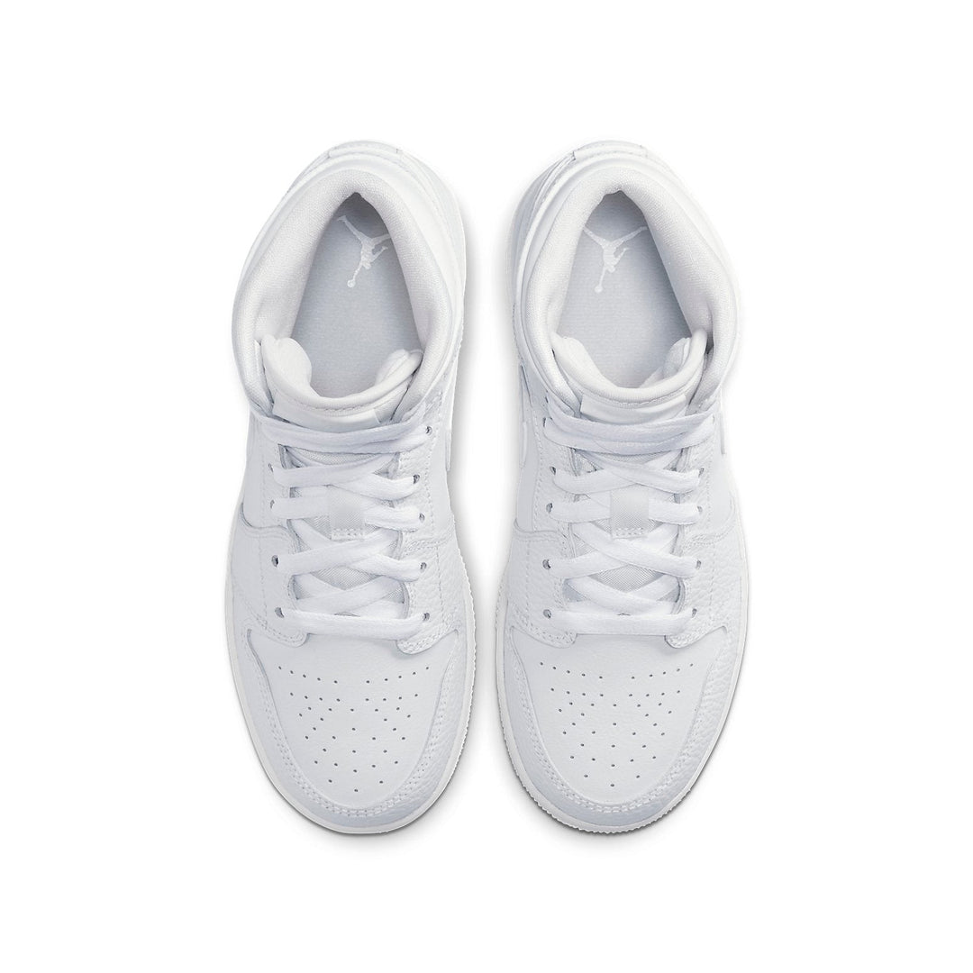 AIR JORDAN 1 MID TRIPLE WHITE GS