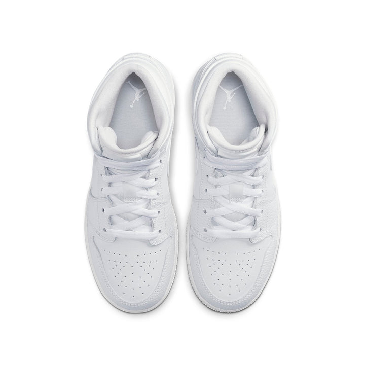 AIR JORDAN 1 MID TRIPLE WHITE GS
