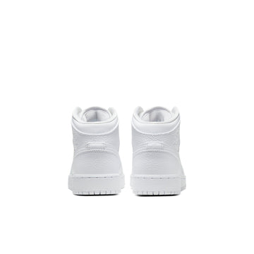 AIR JORDAN 1 MID TRIPLE WHITE GS — Stock