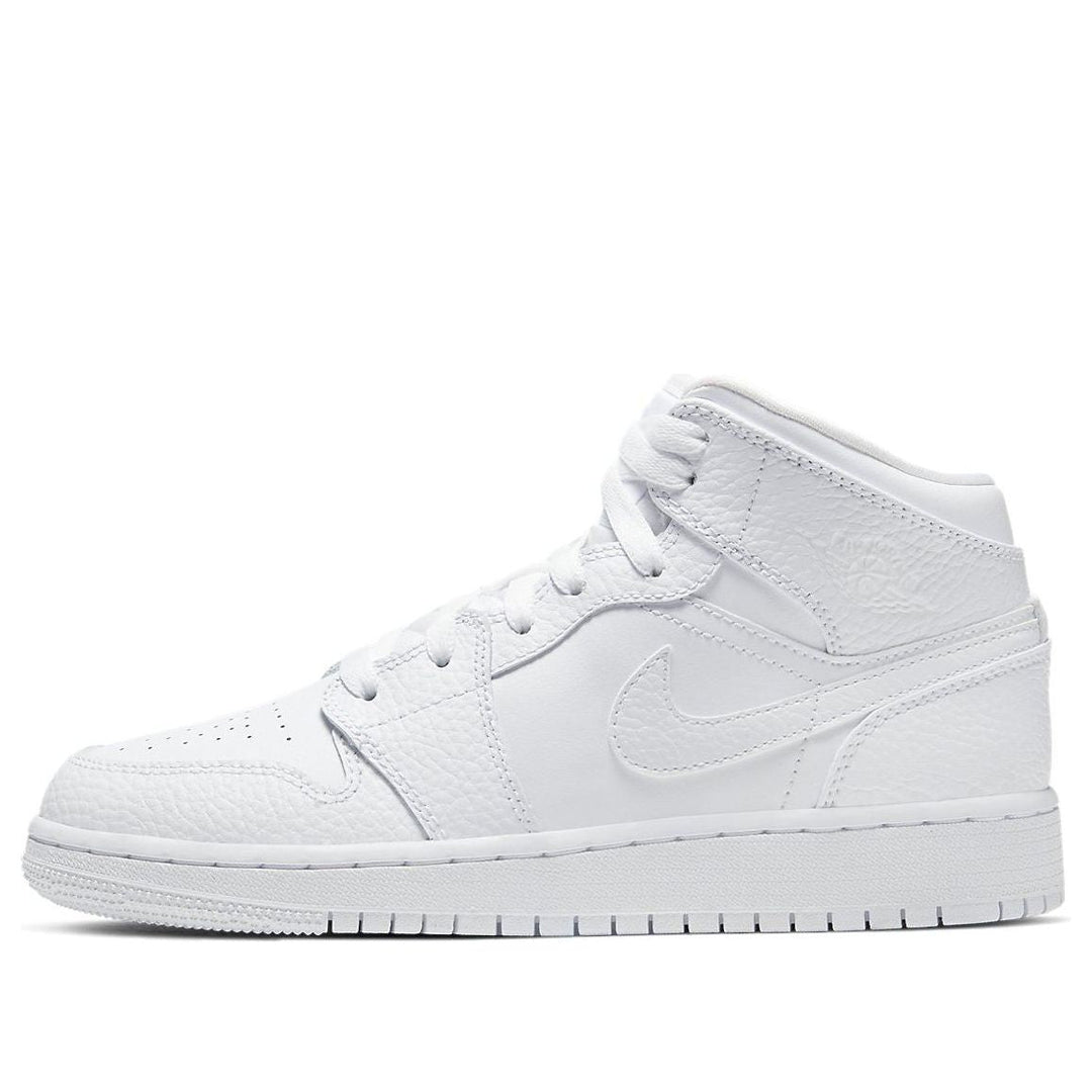 AIR JORDAN 1 MID TRIPLE WHITE GS