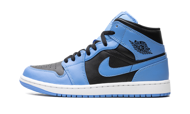 AIR JORDAN 1 MID UNIVERSITY BLUE BLACK