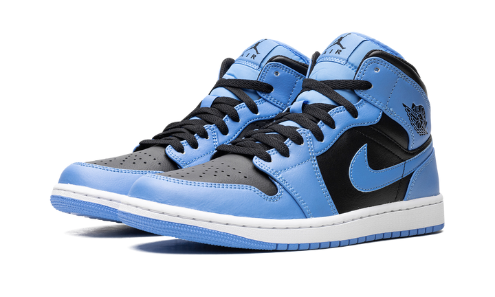 AIR JORDAN 1 MID UNIVERSITY BLUE BLACK
