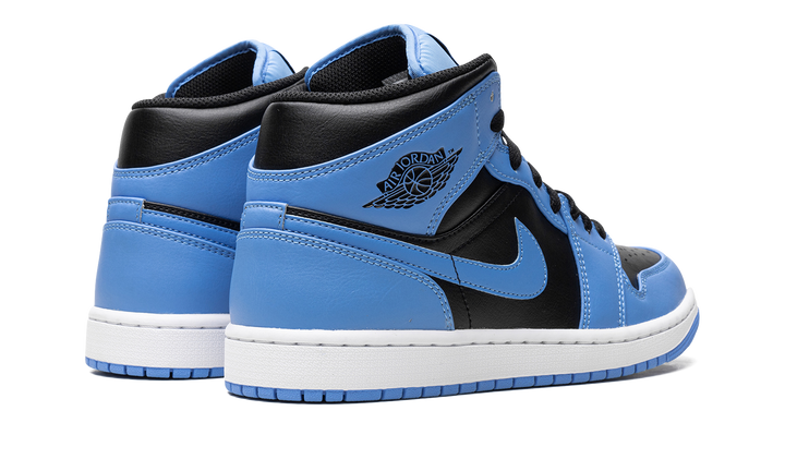 AIR JORDAN 1 MID UNIVERSITY BLUE BLACK