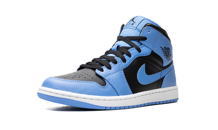 AIR JORDAN 1 MID UNIVERSITY BLUE BLACK