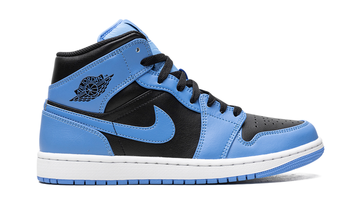 AIR JORDAN 1 MID UNIVERSITY BLUE BLACK