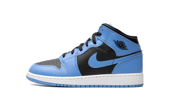 AIR JORDAN 1 MID UNIVERSITY BLUE BLACK GS