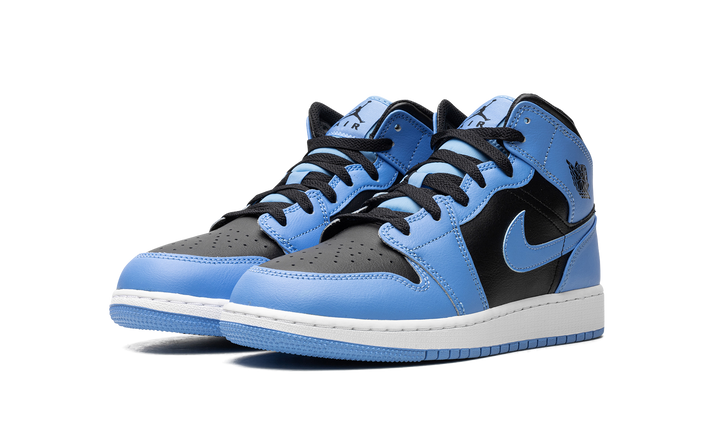 AIR JORDAN 1 MID UNIVERSITY BLUE BLACK GS