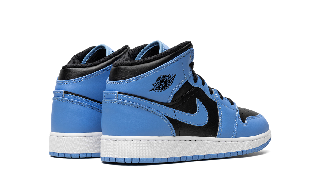 AIR JORDAN 1 MID UNIVERSITY BLUE BLACK GS