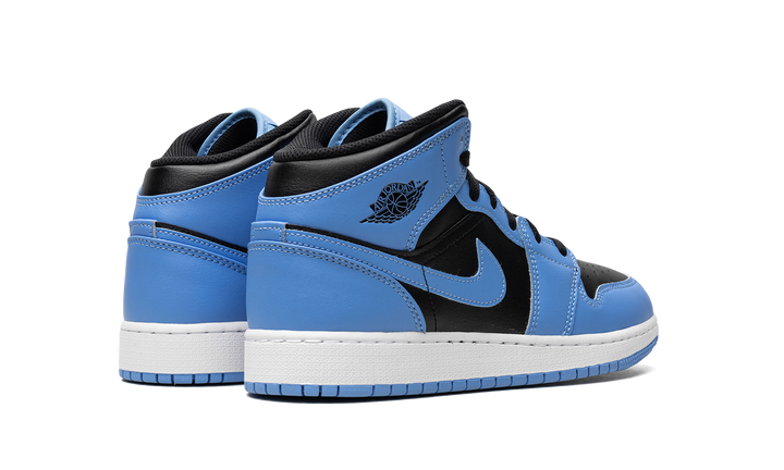 AIR JORDAN 1 MID UNIVERSITY BLUE BLACK GS