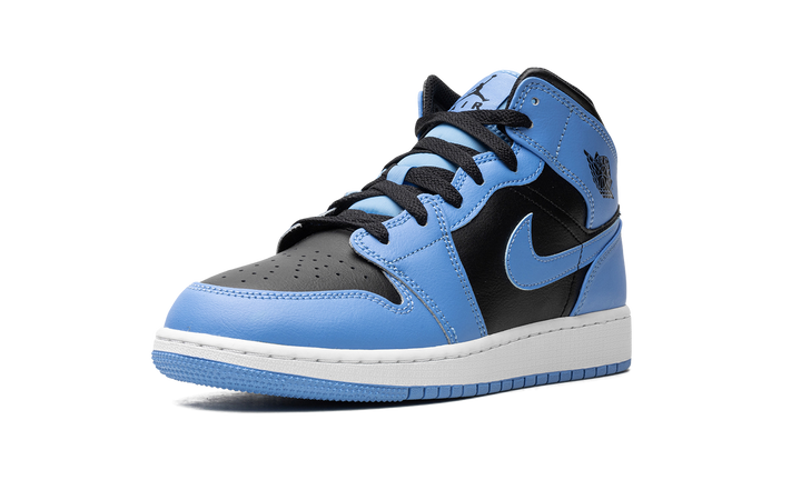 AIR JORDAN 1 MID UNIVERSITY BLUE BLACK GS