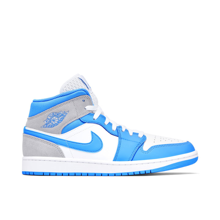 AIR JORDAN 1 MID UNIVERSITY BLUE GREY — Stock 