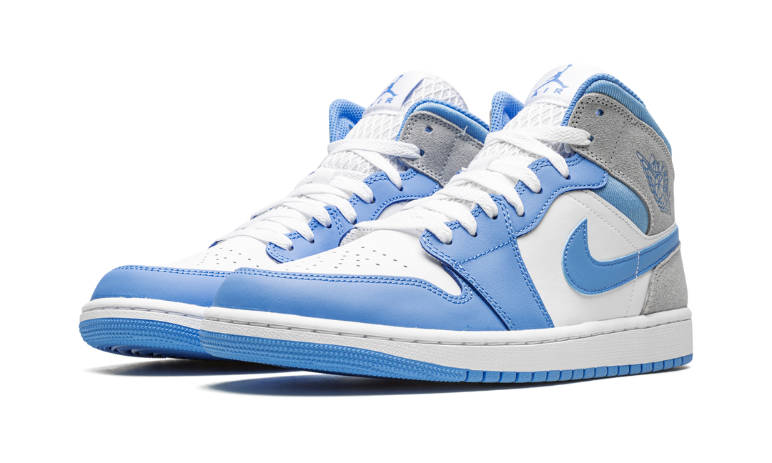 AIR JORDAN 1 MID UNIVERSITY BLUE GREY — Stock 
