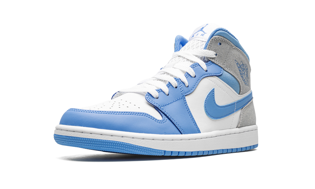 AIR JORDAN 1 MID UNIVERSITY BLUE GREY — Stock 