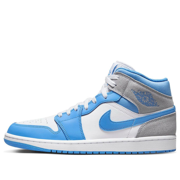 AIR JORDAN 1 MID UNIVERSITY BLUE GREY — Stock 