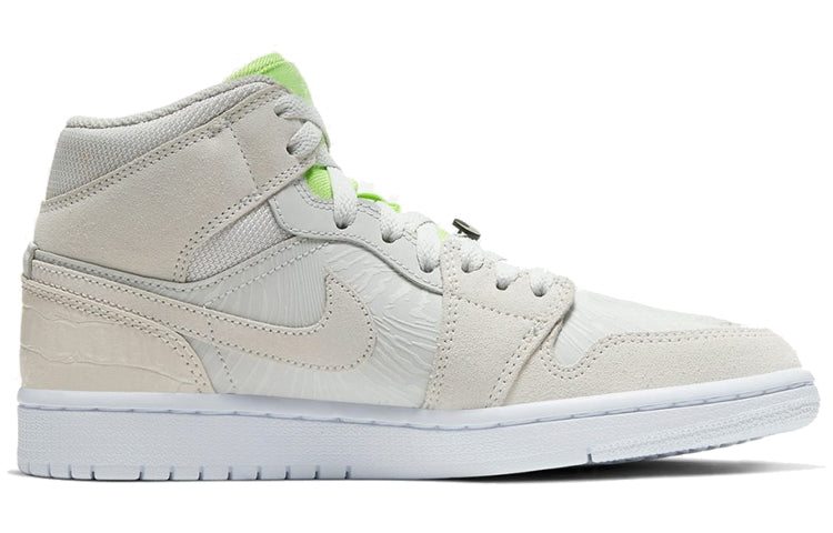 AIR JORDAN 1 MID VAST GREY GHOST GREEN WOMENS