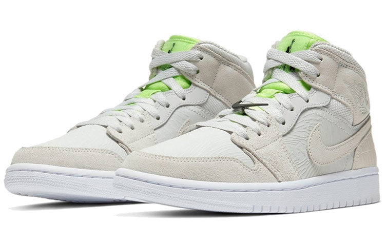 AIR JORDAN 1 MID VAST GREY GHOST GREEN WOMENS