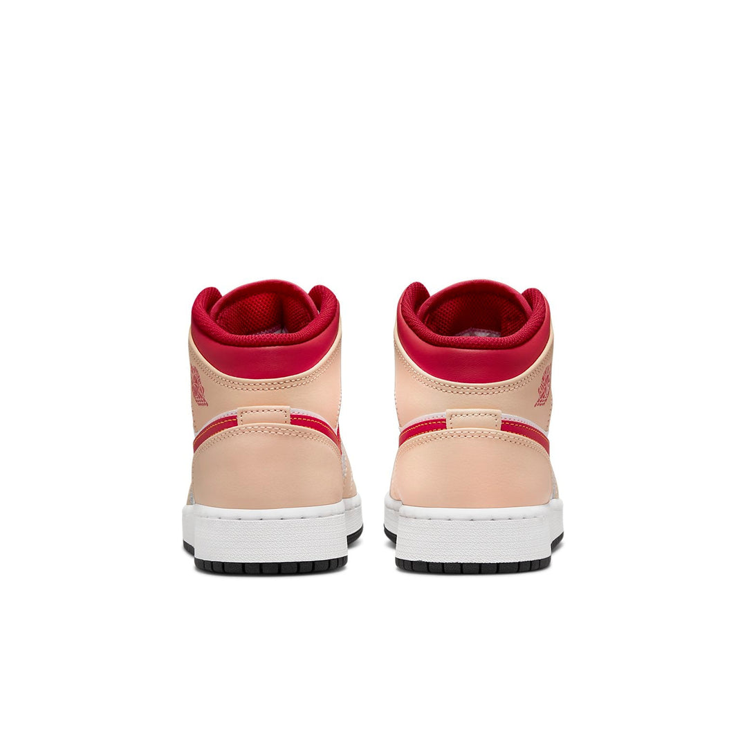 AIR JORDAN 1 MID WHITE BEIGE RED GS