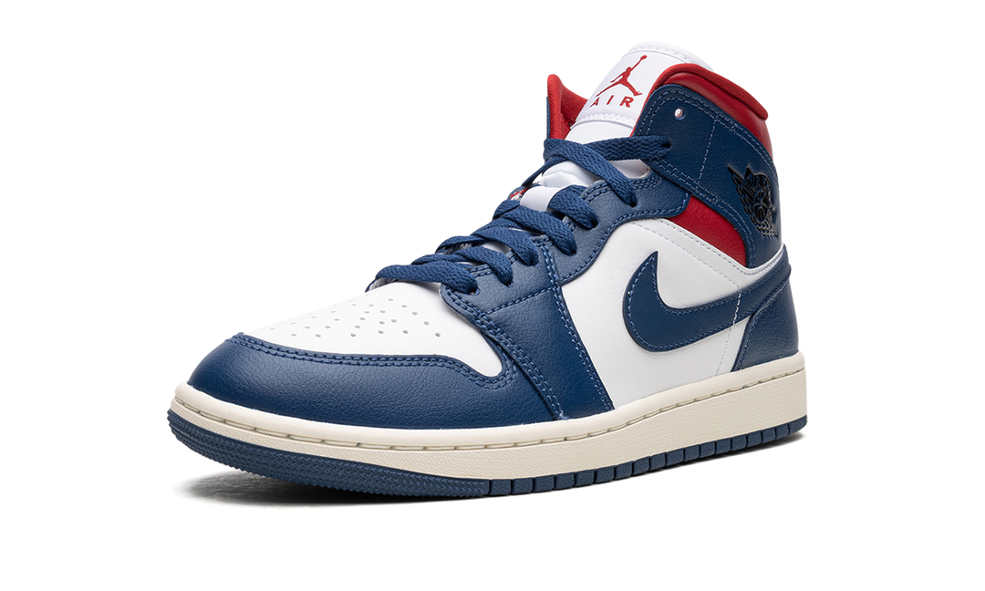 AIR JORDAN 1 MID WHITE FRENCH BLUE RED