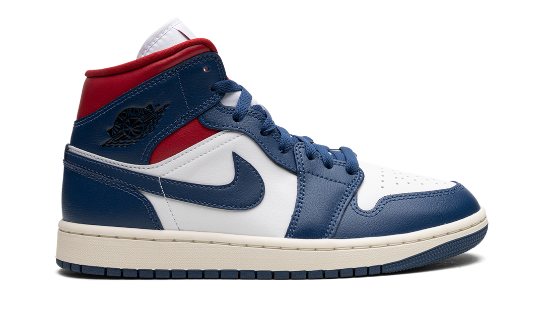 AIR JORDAN 1 MID WHITE FRENCH BLUE RED