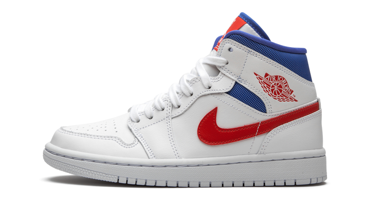 AIR JORDAN 1 MID WHITE RED ROYAL WOMENS