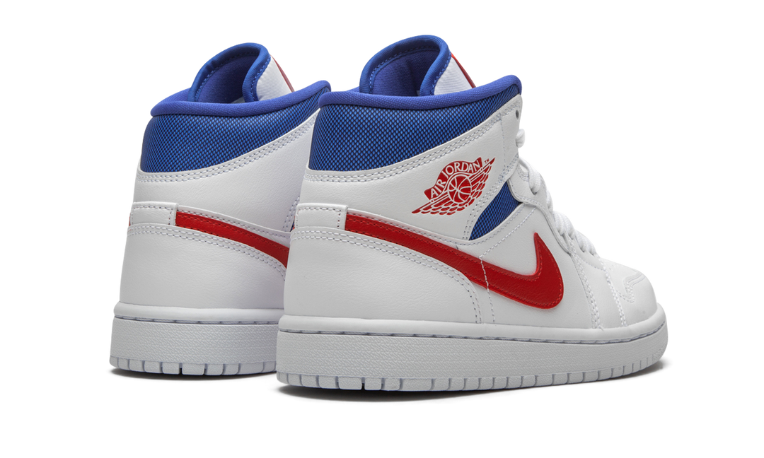 AIR JORDAN 1 MID WHITE RED ROYAL WOMENS