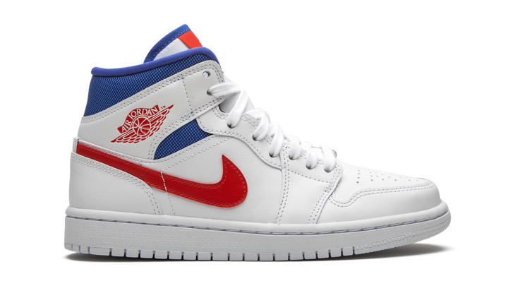 AIR JORDAN 1 MID WHITE RED ROYAL WOMENS