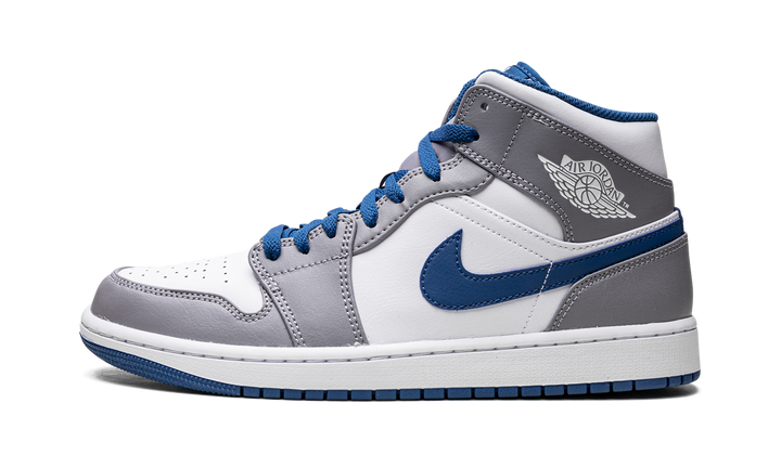 AIR JORDAN 1 MID WHITE TRUE BLUE GREY