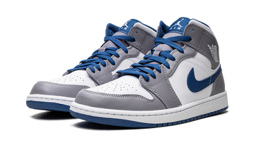 AIR JORDAN 1 MID WHITE TRUE BLUE GREY — Stock
