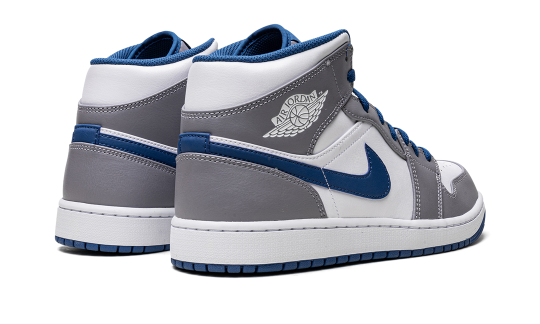 AIR JORDAN 1 MID WHITE TRUE BLUE GREY