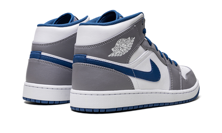 AIR JORDAN 1 MID WHITE TRUE BLUE GREY