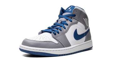 AIR JORDAN 1 MID WHITE TRUE BLUE GREY — Stock