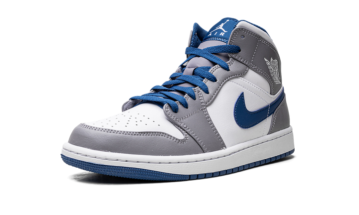 AIR JORDAN 1 MID WHITE TRUE BLUE GREY