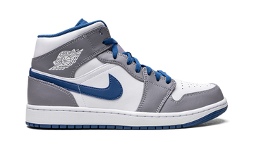 AIR JORDAN 1 MID WHITE TRUE BLUE GREY — Stock