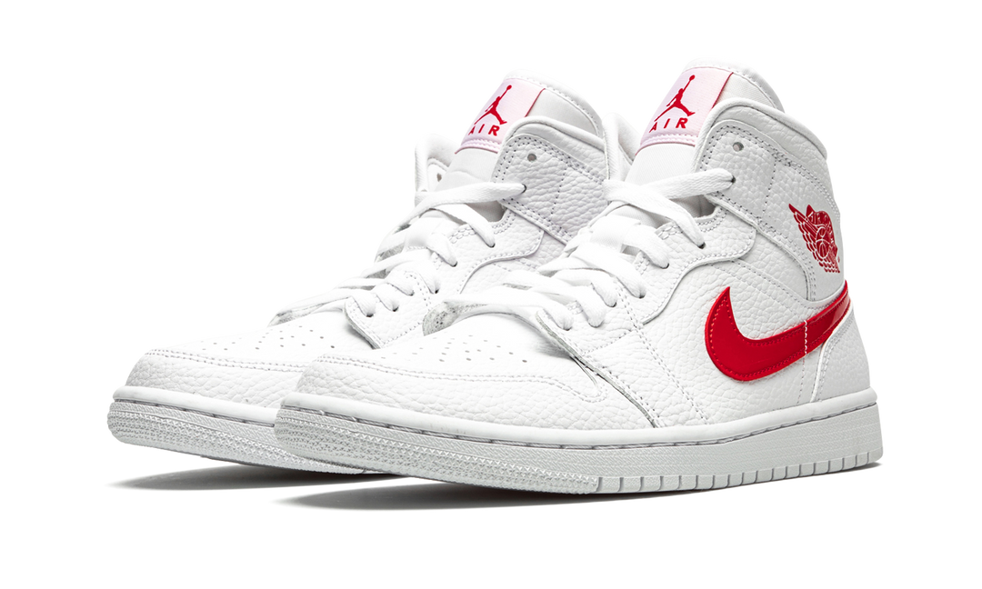 AIR JORDAN 1 MID WHITE UNIVERSITY RED