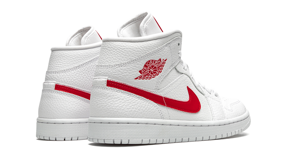 AIR JORDAN 1 MID WHITE UNIVERSITY RED