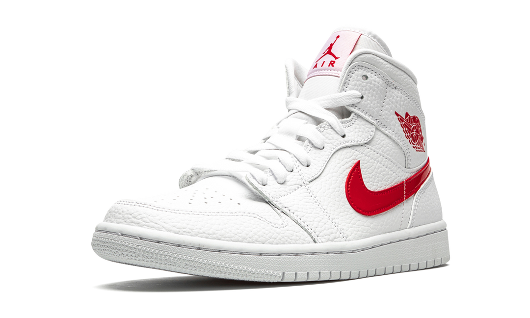 AIR JORDAN 1 MID WHITE UNIVERSITY RED
