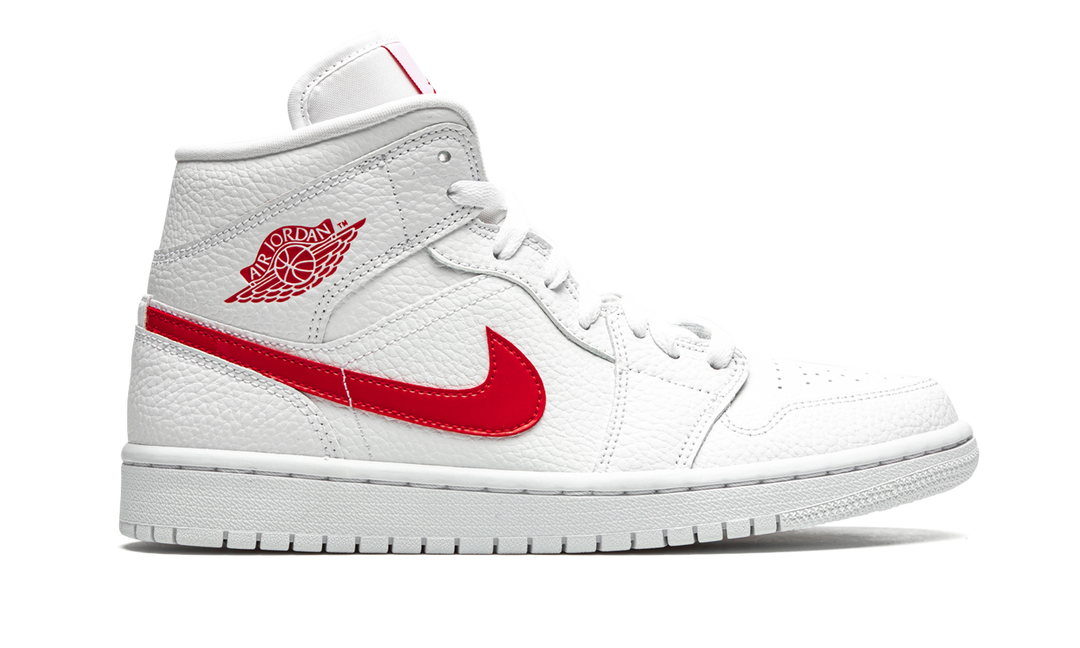 AIR JORDAN 1 MID WHITE UNIVERSITY RED