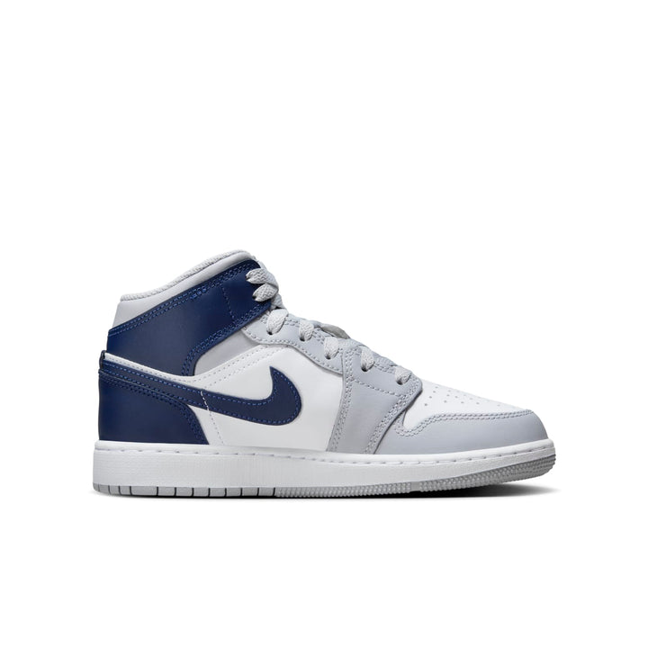 AIR JORDAN 1 MID WOLF GREY MIDNIGHT NAVY GS