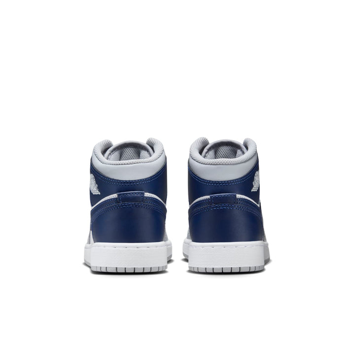 AIR JORDAN 1 MID WOLF GREY MIDNIGHT NAVY GS