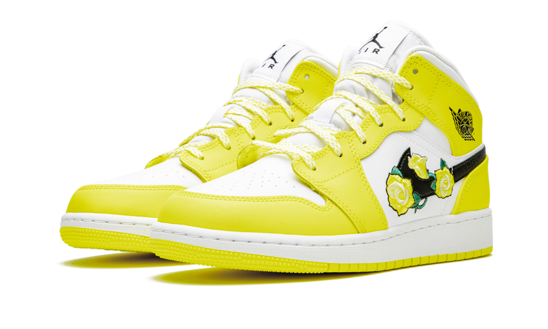 AIR JORDAN 1 MID YELLOW FLORAL GS