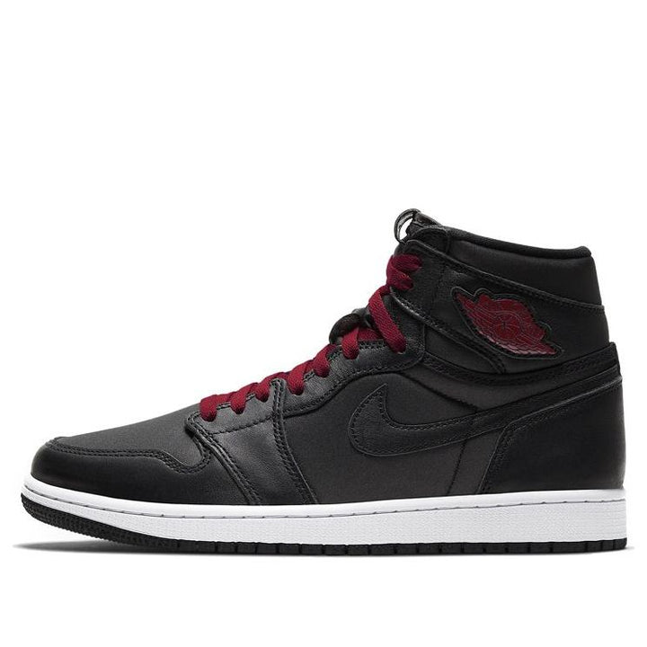 AIR JORDAN 1 RETRO HIGH BLACK SATIN GYM RED