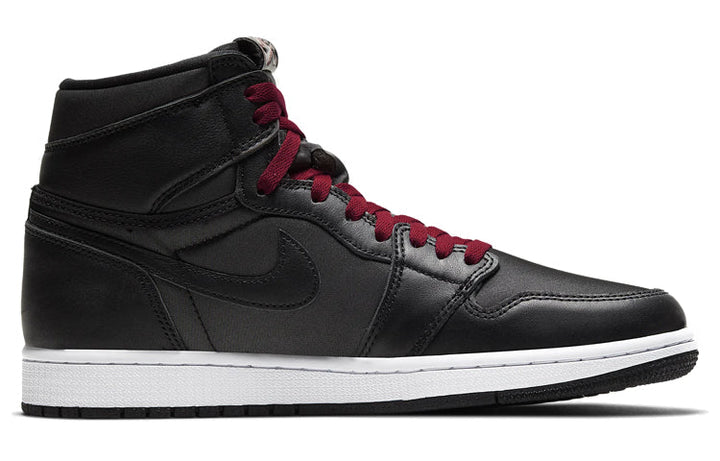 AIR JORDAN 1 RETRO HIGH BLACK SATIN GYM RED