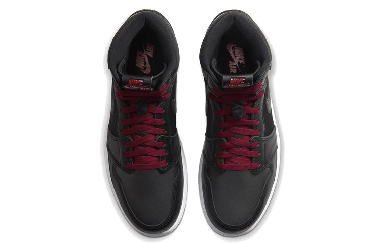 AIR JORDAN 1 RETRO HIGH BLACK SATIN GYM RED