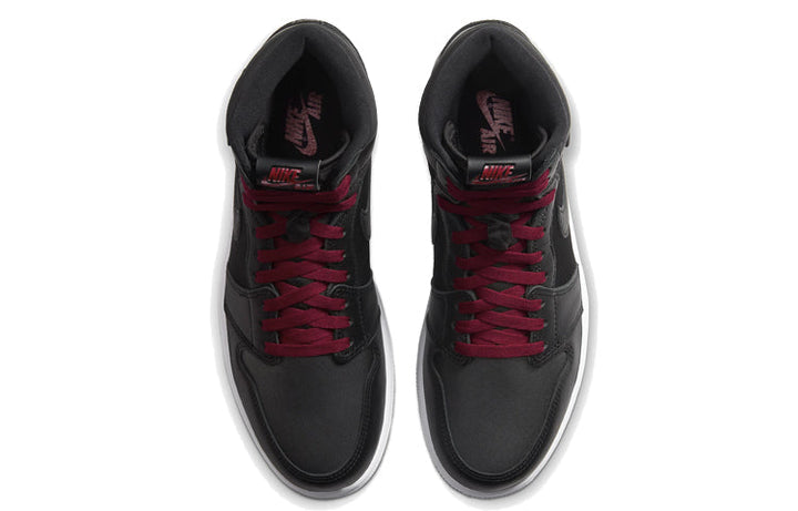 AIR JORDAN 1 RETRO HIGH BLACK SATIN GYM RED